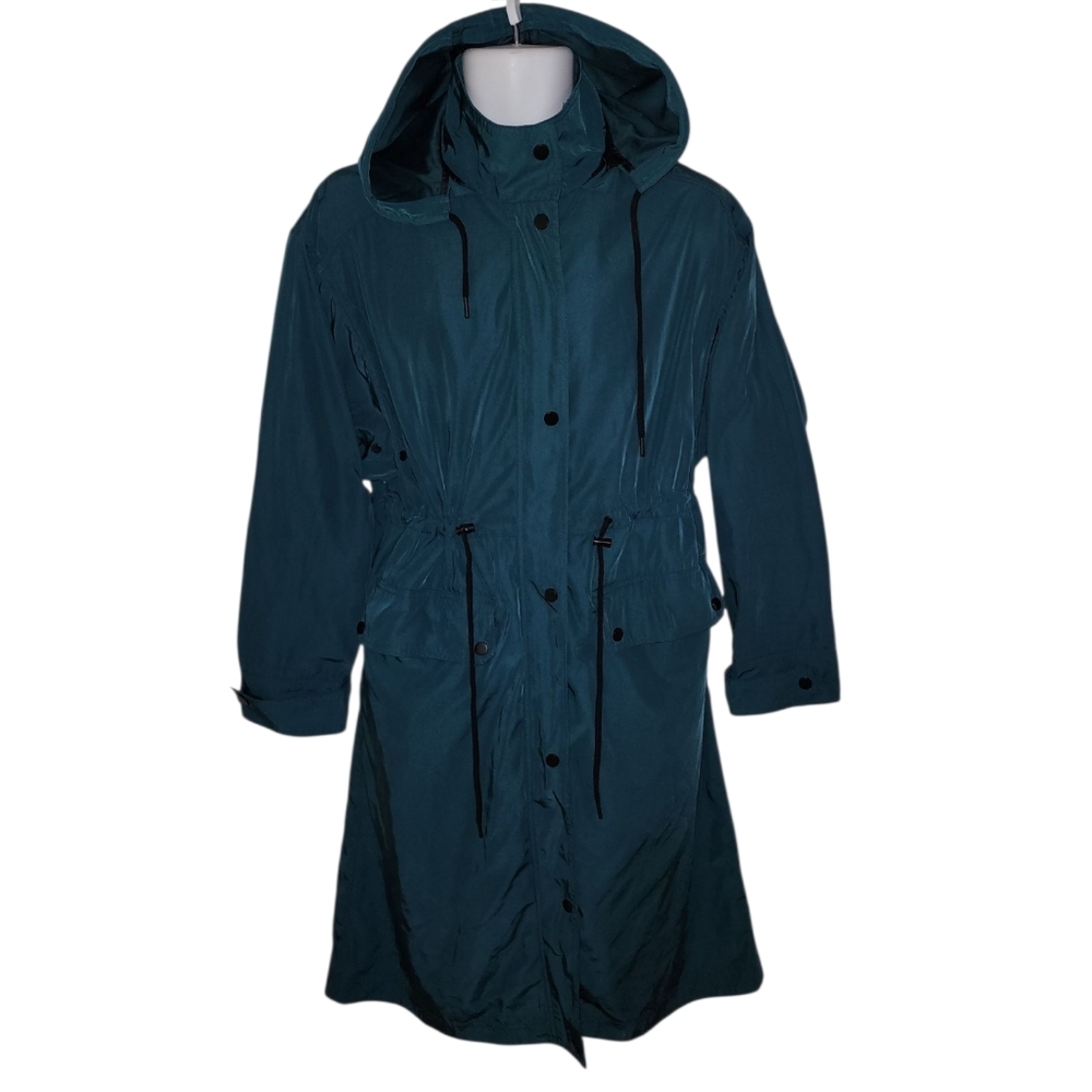 7 For All Mankind Green Rain Outdoor Windbreaker Adirondack Jacket - Women's - Picture 2 of 11